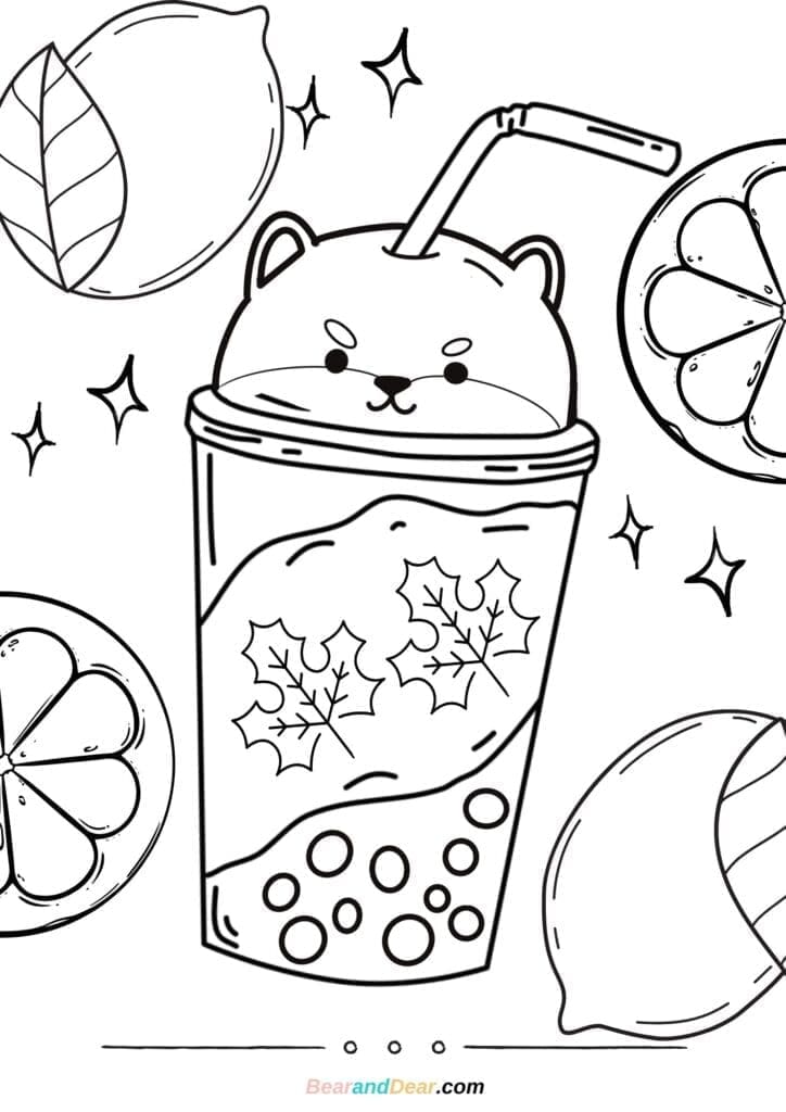 20 Free Super Cute Boba Tea Coloring Pages Bear And Dear 4425